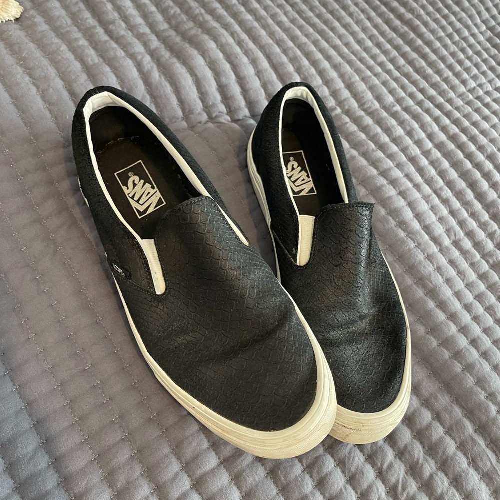 Black Snake Skin Vans Womens 12 Mens 10